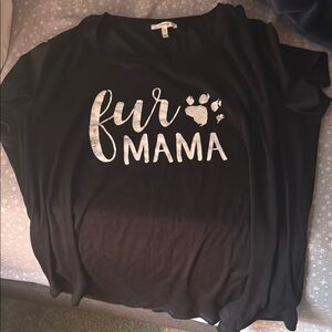 Black 'Fur Mama' T-Shirt